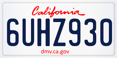 CA license plate 6UHZ930