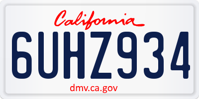 CA license plate 6UHZ934