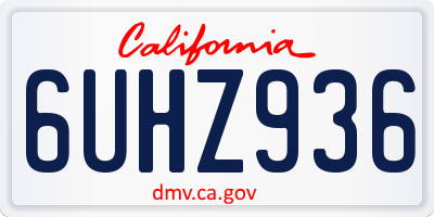 CA license plate 6UHZ936