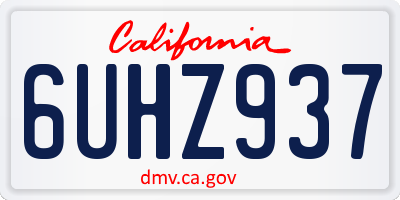 CA license plate 6UHZ937