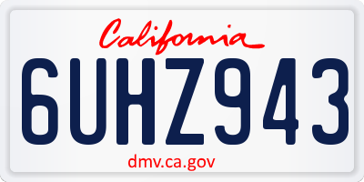 CA license plate 6UHZ943