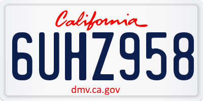 CA license plate 6UHZ958
