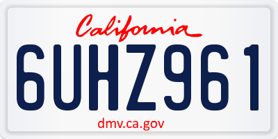 CA license plate 6UHZ961