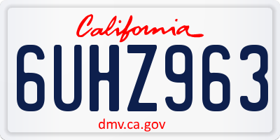 CA license plate 6UHZ963