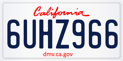 CA license plate 6UHZ966