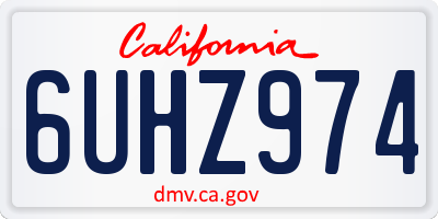 CA license plate 6UHZ974