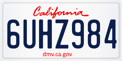 CA license plate 6UHZ984