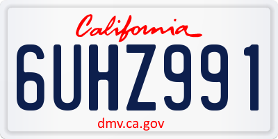 CA license plate 6UHZ991