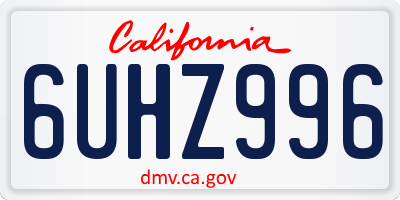 CA license plate 6UHZ996