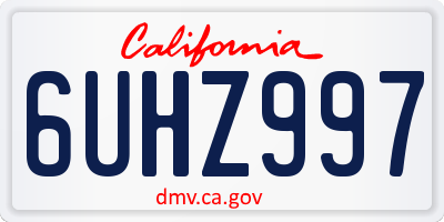 CA license plate 6UHZ997