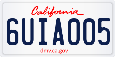 CA license plate 6UIA005