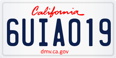 CA license plate 6UIA019