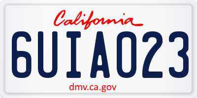 CA license plate 6UIA023