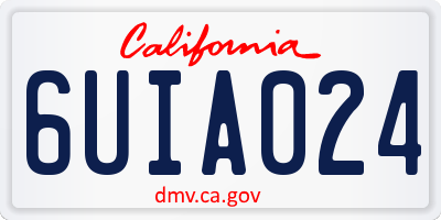 CA license plate 6UIA024