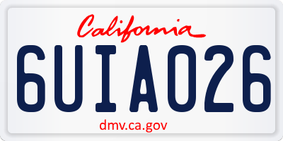 CA license plate 6UIA026
