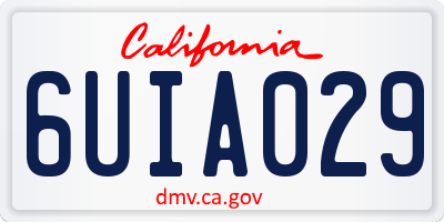 CA license plate 6UIA029