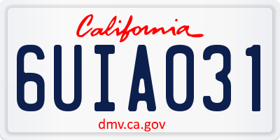 CA license plate 6UIA031