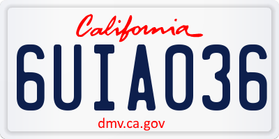 CA license plate 6UIA036