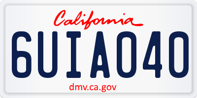 CA license plate 6UIA040