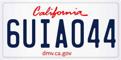 CA license plate 6UIA044