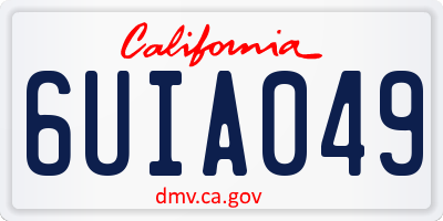 CA license plate 6UIA049