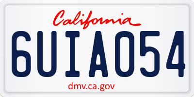 CA license plate 6UIA054