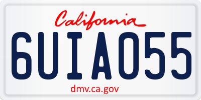 CA license plate 6UIA055