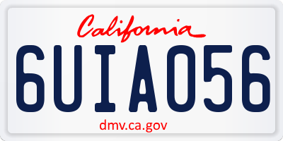 CA license plate 6UIA056