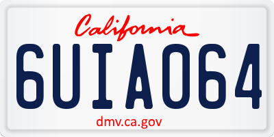 CA license plate 6UIA064