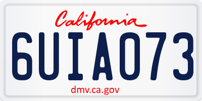 CA license plate 6UIA073