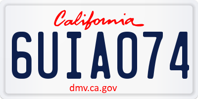 CA license plate 6UIA074
