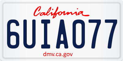 CA license plate 6UIA077