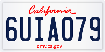 CA license plate 6UIA079