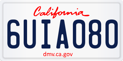CA license plate 6UIA080