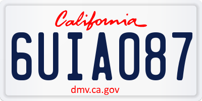 CA license plate 6UIA087