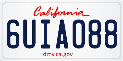 CA license plate 6UIA088