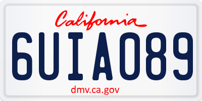 CA license plate 6UIA089