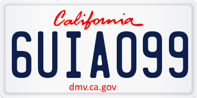 CA license plate 6UIA099