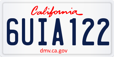CA license plate 6UIA122
