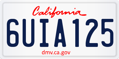 CA license plate 6UIA125