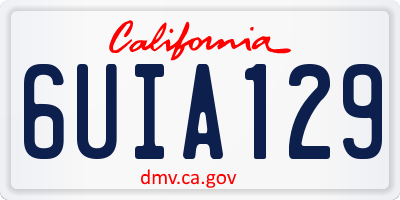 CA license plate 6UIA129
