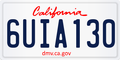 CA license plate 6UIA130