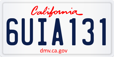 CA license plate 6UIA131