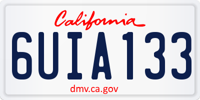 CA license plate 6UIA133