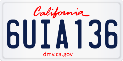 CA license plate 6UIA136