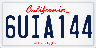 CA license plate 6UIA144