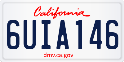 CA license plate 6UIA146