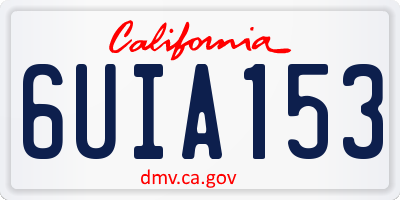 CA license plate 6UIA153