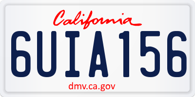 CA license plate 6UIA156