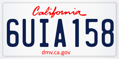 CA license plate 6UIA158